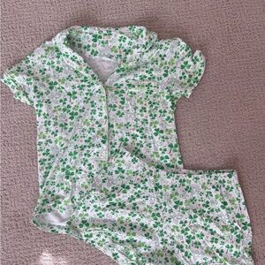 Roller Rabbit Green and White  Pajama Set